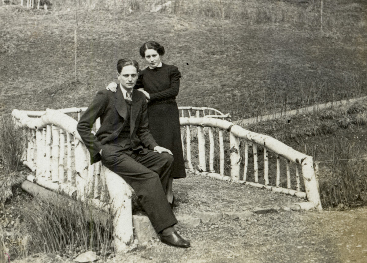 Black and white photograph of a man and a woman, Richard and Sabina Wurmbrand, standing side by side
