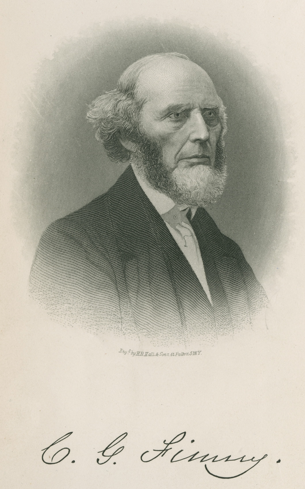 Engraved head-and-shoulders portrait of an elderly man with white hair and side whiskers, a high collar and a dark coat, looking slightly to one side