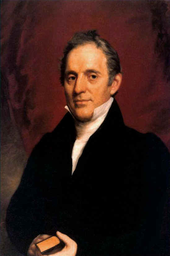 Painted portrait of a clean-shaven man in dark clerical dress with a white neckcloth, looking slightly to the side