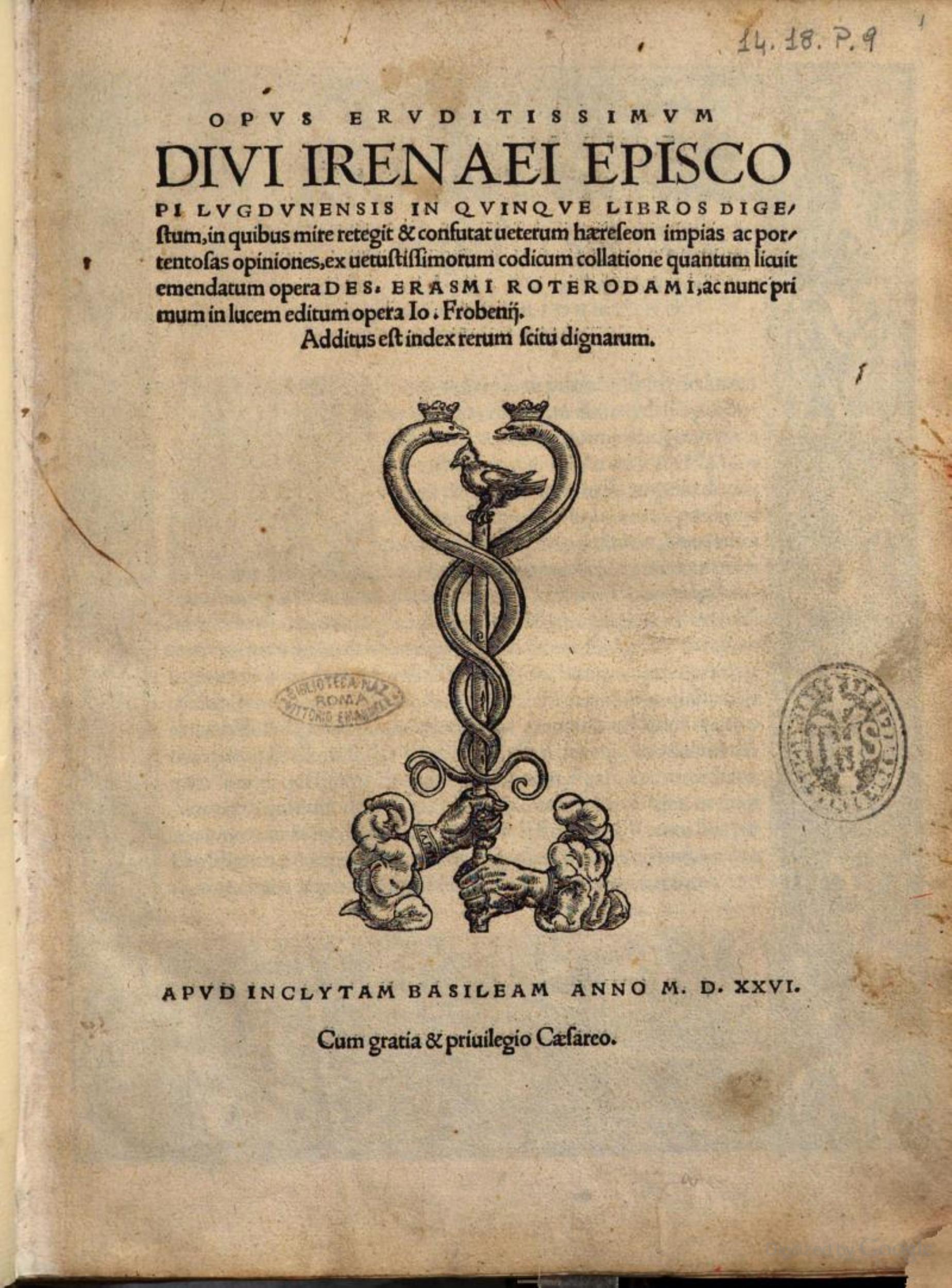 Printed title page of a sixteenth-century Latin book with a decorated woodcut border framing the title text
