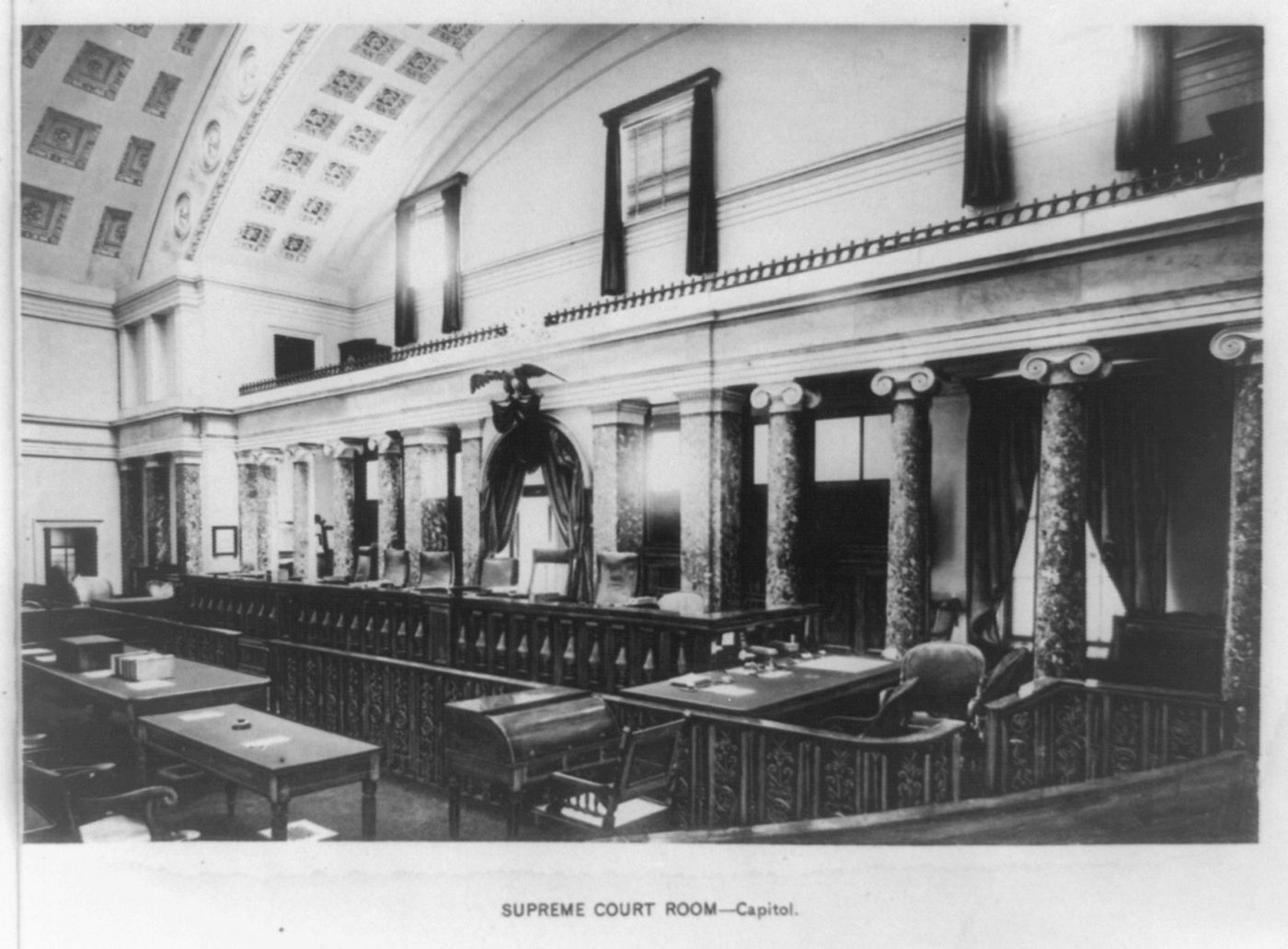 The U.S. Supreme Court room in the Capitol, in an 1894 print
