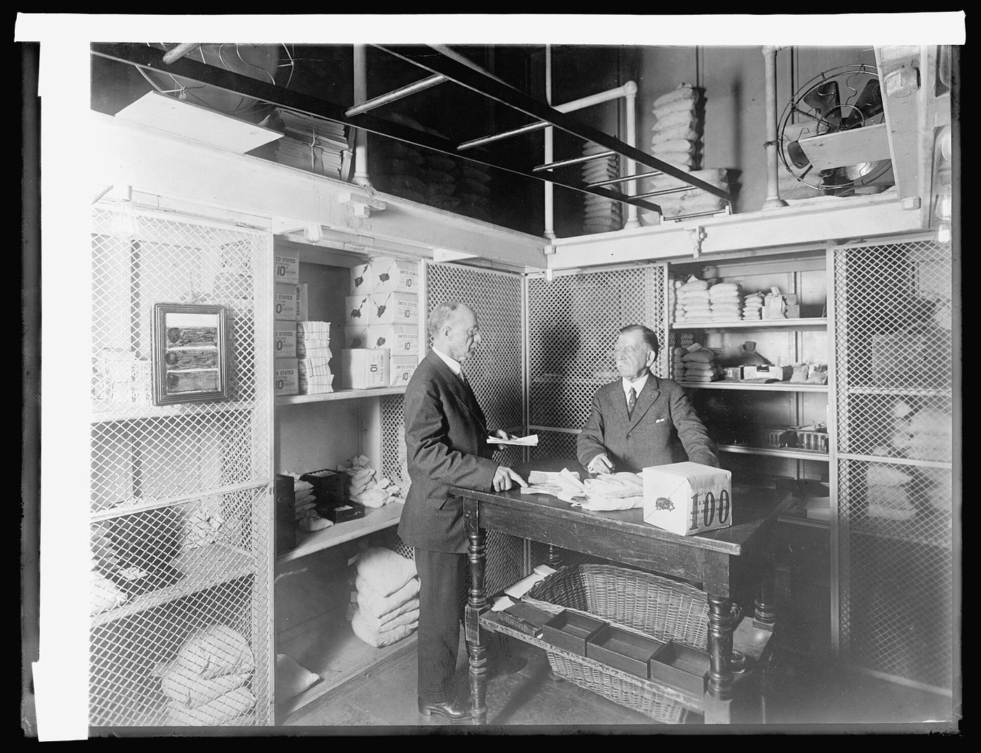 Interior of the cash room vault at the U.S. Treasury in Washington, 1914