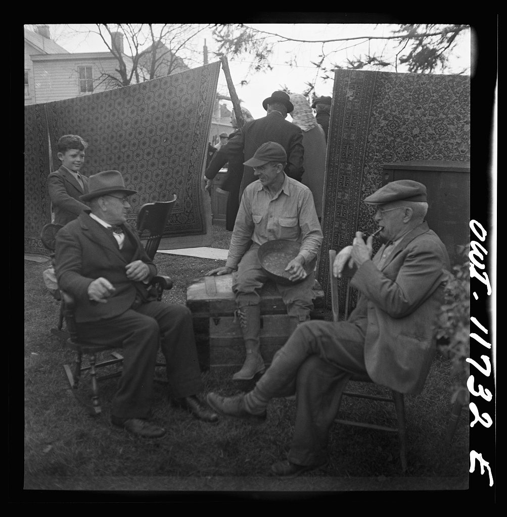 Bidders gathered at a public sale in Lititz, Pennsylvania, November 1942