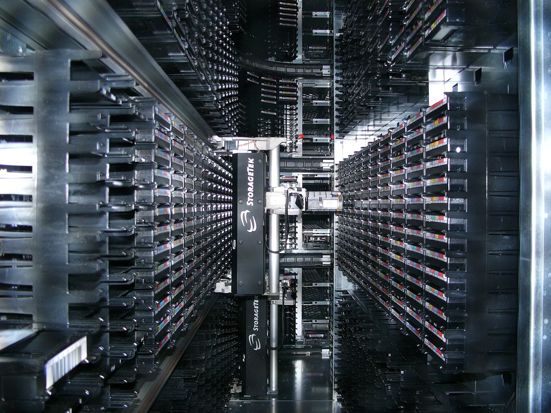 A StorageTek tape drive used for data backup