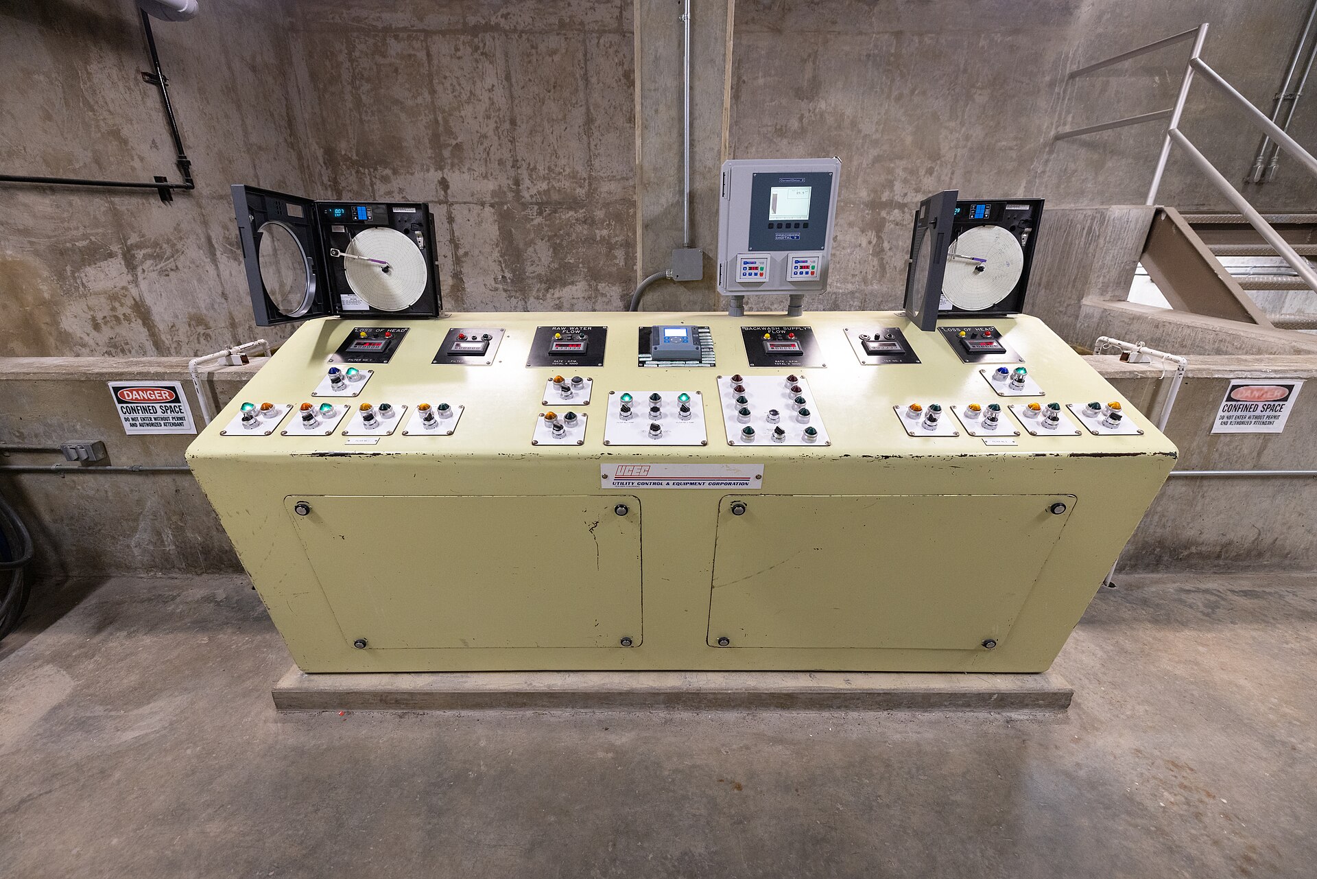 A control panel at the Grant Village water treatment plant