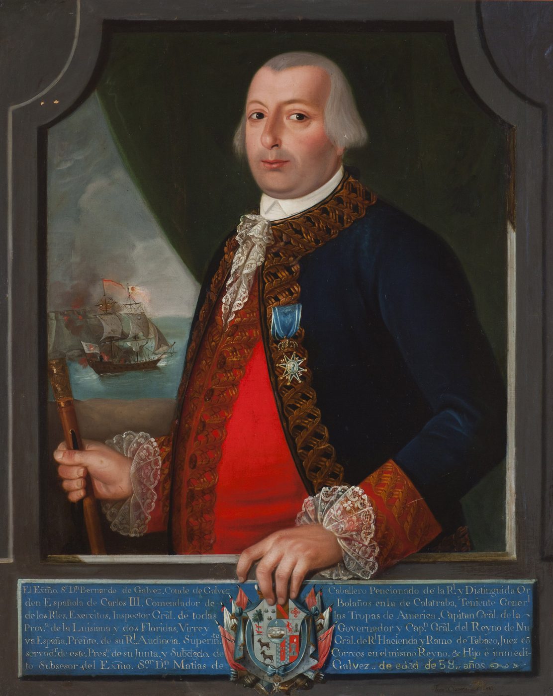 Portrait of Bernardo de Galvez in a Spanish officer's uniform