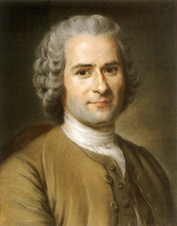 Pastel portrait of Jean-Jacques Rousseau in a plain coat, looking slightly to one side