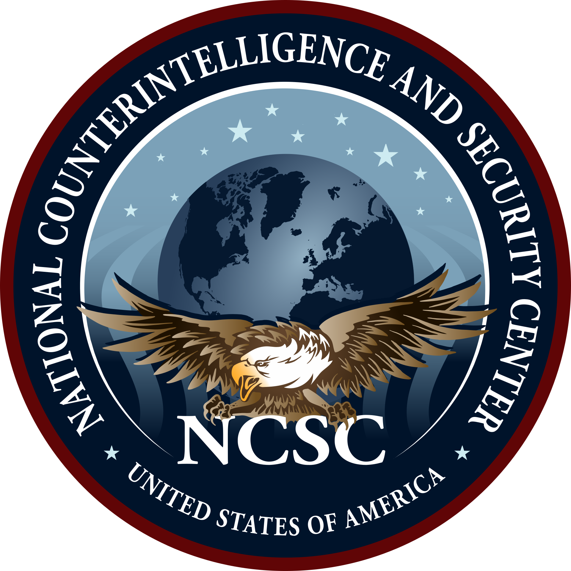 Circular seal of the National Counterintelligence and Security Center, with the center's name lettered around the rim and an emblem in the middle